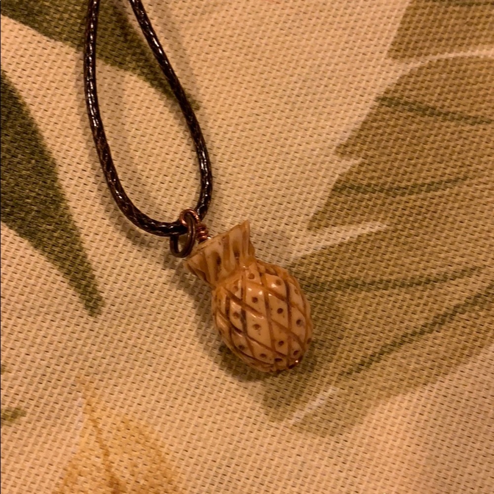 2/$15 Tiki Pineapple Carved Bone Necklace